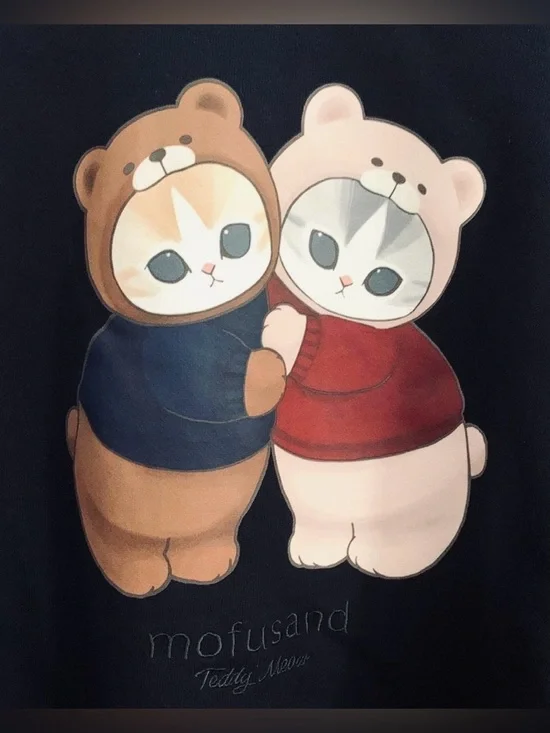 UNIQLO x Mofusand Teddy Bear Cat Navy Sweatshirt - Picture 5 of 5